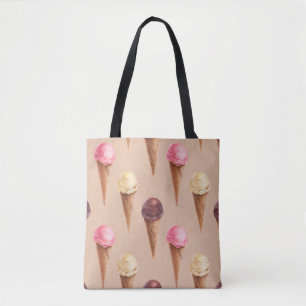 Tote Bag Aquarelle de crème glacée Illustration transparent