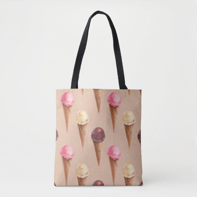 Tote Bag Aquarelle de crème glacée Illustration transparent (Devant)
