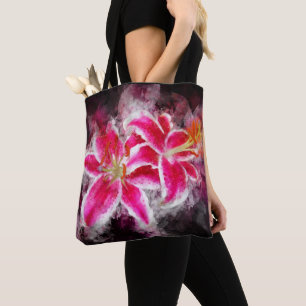 Tote Bag Aquarelle de fleur de Stargazer Lily - bb 03