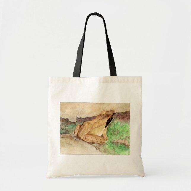 Tote Bag Aquarelle de grenouille à bois (Devant)