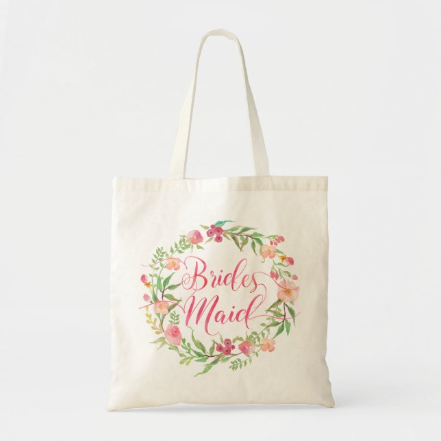 Tote Bag Aquarelle de la servante d'éclairage couronne fleu (Devant)