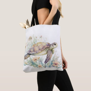 Tote Bag Aquarelle de la Tortue de mer