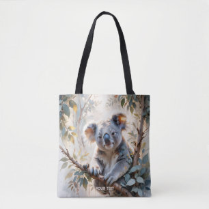 Tote Bag Aquarelle de l'arbre de Koala mignonne Imaginaire