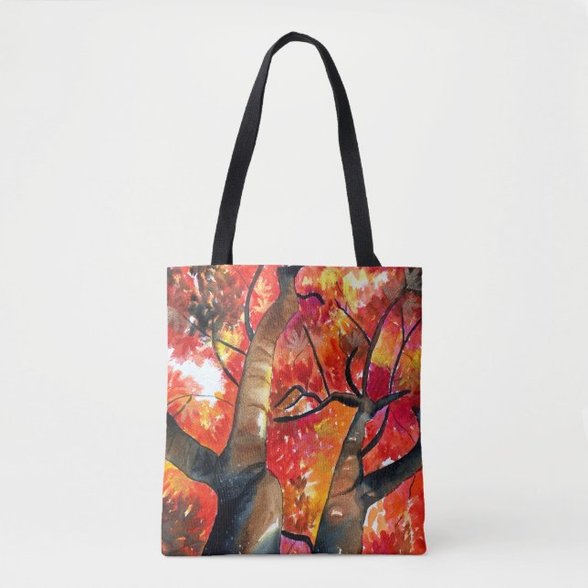 Tote Bag Aquarelle de l'érable japonais (Devant)