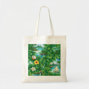Tote Bag Aquarelle de l'île tropicale des Fidji