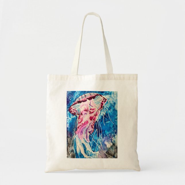Tote Bag Aquarelle de méduse art océanique (Devant)
