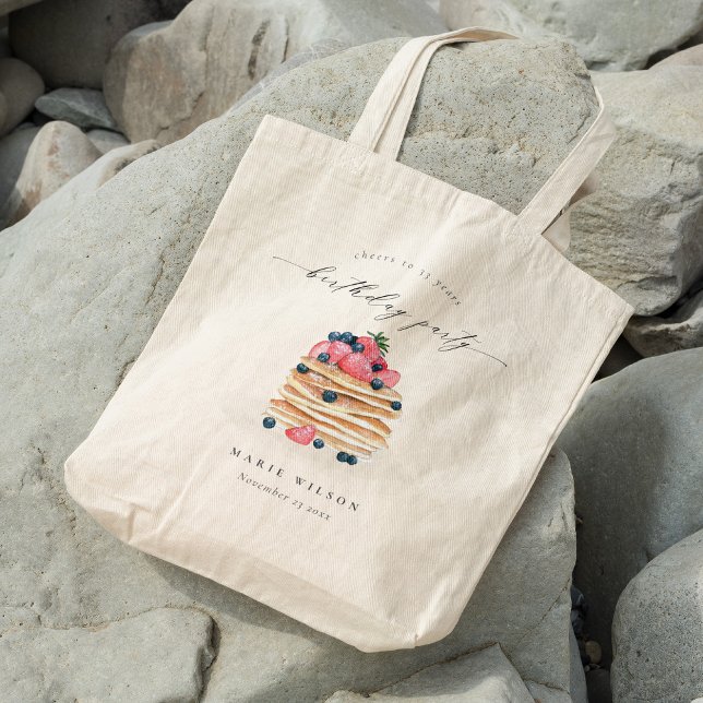 Tote Bag Aquarelle de Pancake aux fruits mignonnes N'import (Créateur téléchargé)