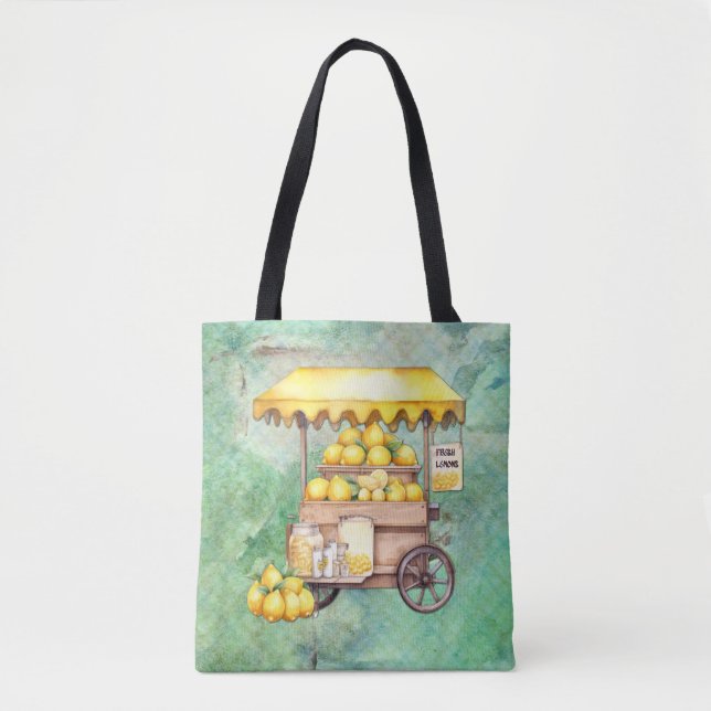Tote Bag Aquarelle de panier à citron (Devant)