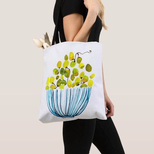 Tote Bag Aquarelle de raisins fruits mignons (De près)