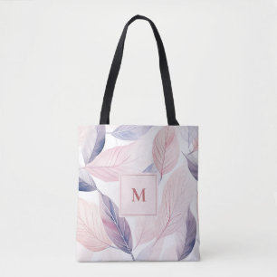 Tote Bag Aquarelle de sérénité douce laisse un monogramme p