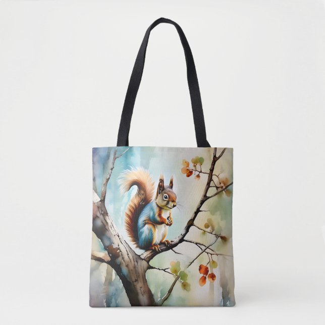 Tote Bag Aquarelle d'écureuil Nature (Devant)