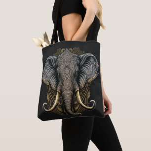 Tote Bag Aquarelle d'éléphant mystique