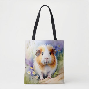 Tote Bag Aquarelle délicate de porc de Guinée