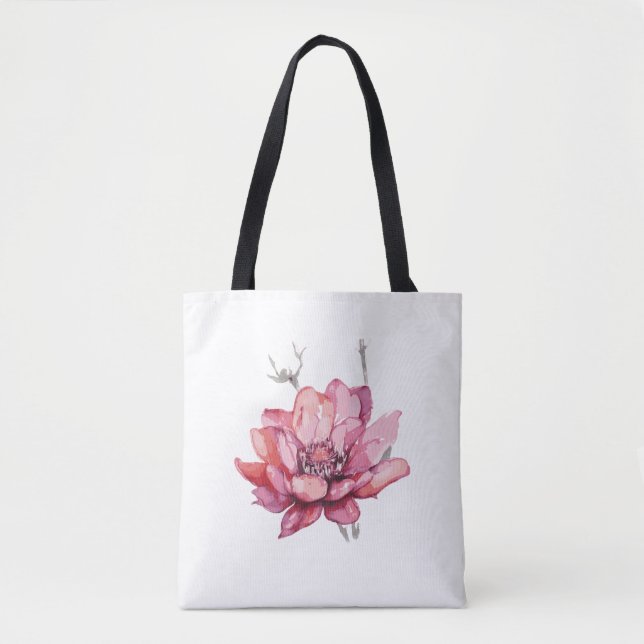 Tote Bag Aquarelle délicate Florale (Devant)