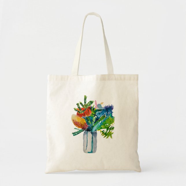 Tote Bag Aquarelle des fleurs australiennes (Devant)