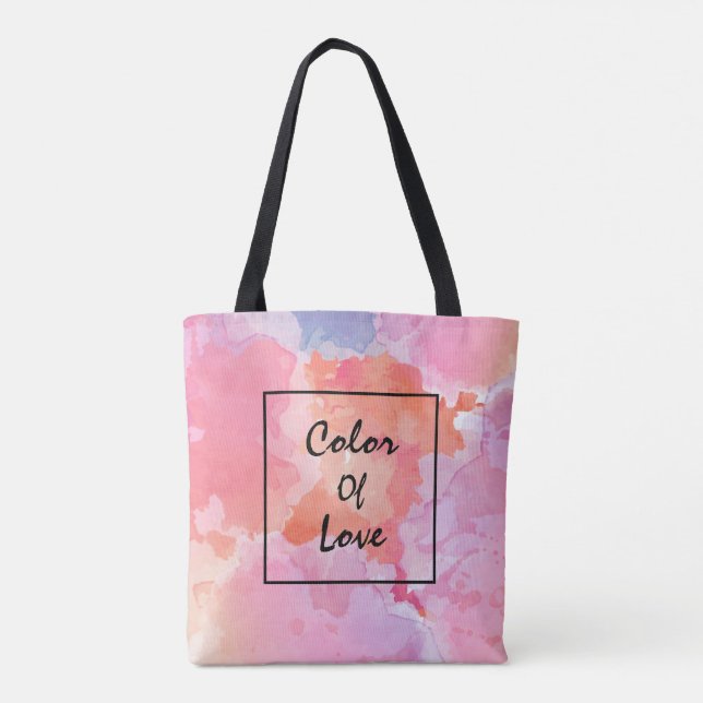 Tote Bag Aquarelle Design d'art Abstrait (Dos)