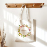 Tote Bag Aquarelle d'été Jardin Floral Élégant<br><div class="desc">Notre collection "Mariage Floral du Jardin d'été" présente de magnifiques fleurs d'aquarelle dans une belle palette de couleurs estivales de couleurs vives jaunes et oranges associées à un script élégant. Consultez notre magasin pour plus d'articles de cette collection.</div>