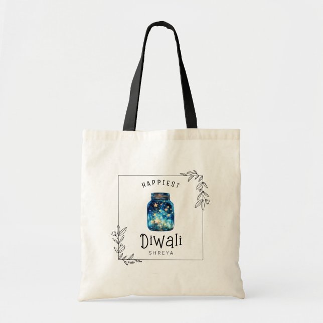 Tote Bag Aquarelle Diwali les plus appréciables personnalis (Devant)