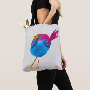 Tote Bag Aquarelle d'oiseau bleu