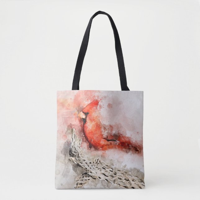 Tote Bag Aquarelle du Cardinal du Nord (Devant)