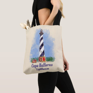 Tote Bag Aquarelle du phare de Cape Hatteras Caroline du No