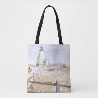 Tote Bag Aquarelle du phare de Plymouth
