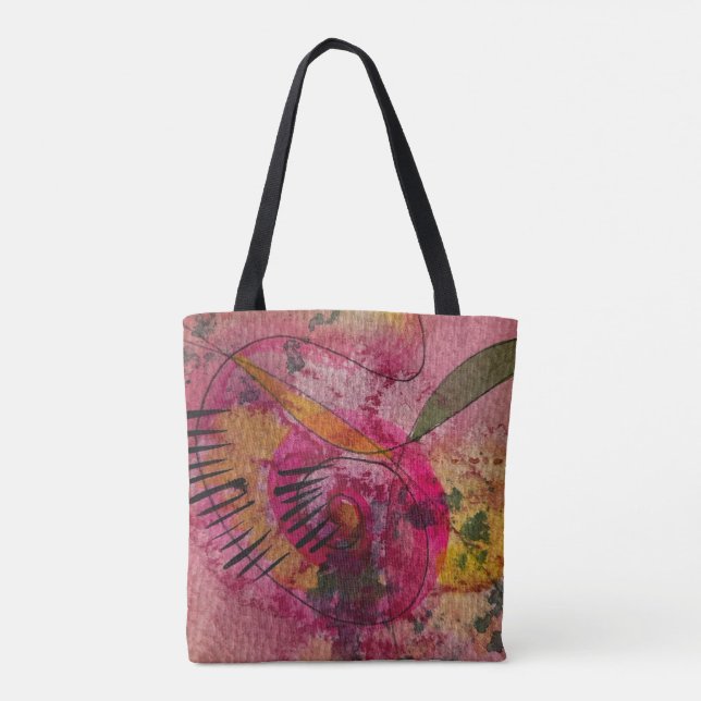 Tote Bag Aquarelle Et Encre Belle Peinture Abstraite (Dos)
