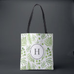 Tote Bag Aquarelle et Motif d'Eucalyptus<br><div class="desc">Sac fourre-tout de monogrammes avec des illustrations d'aquarelle de fermiers verts et de motif d'eucalyptus. Personnalisez en ajoutant vos initiales. Ce sac de verdure est parfait pour comme cadeau personnalisé. Des éléments correspondants sont disponibles.</div>