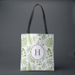 Tote Bag Aquarelle et Motif d'Eucalyptus<br><div class="desc">Sac fourre-tout de monogrammes avec des illustrations d'aquarelle de fermiers verts et de motif d'eucalyptus. Personnalisez en ajoutant vos initiales. Ce sac de verdure est parfait pour comme cadeau personnalisé. Des éléments correspondants sont disponibles.</div>