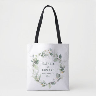 Tote Bag Aquarelle eucalyptus élégante fête de mariage