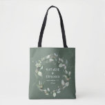 Tote Bag Aquarelle eucalyptus élégante fête de mariage<br><div class="desc">Aquarelle eucalyptus élégant mariage vert pour les biscuits. Partie d'une suite mariage complète</div>