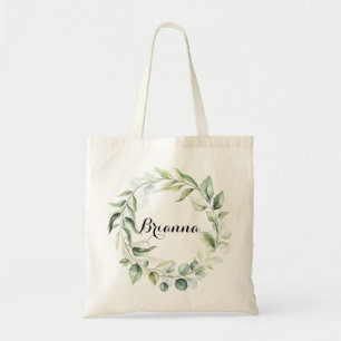 Tote Bag Aquarelle Eucalyptus Élevez-la-servante