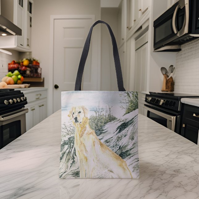 Tote Bag Aquarelle Fière Golden Retriever Chien (Créateur téléchargé)