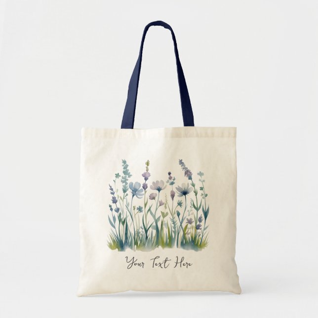 Tote Bag Aquarelle Fleur de Fleur Moderne Personnalisée   (Devant)