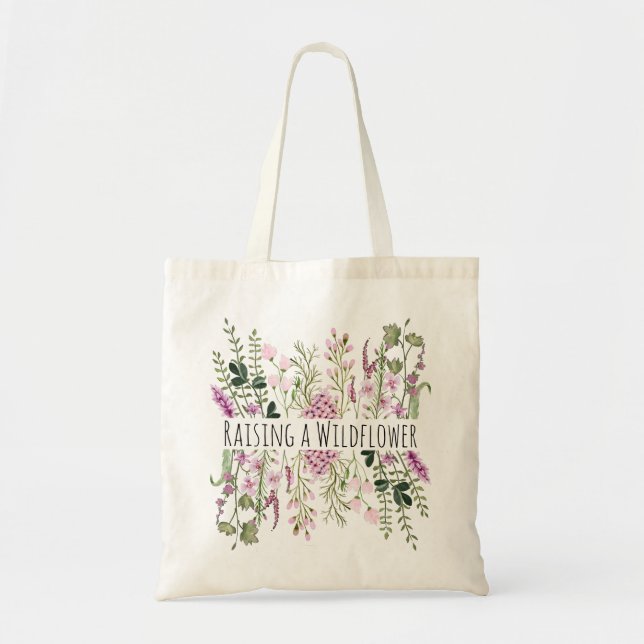 Tote Bag Aquarelle Fleur lever Fleur sauvage Fille Maman Ca (Devant)