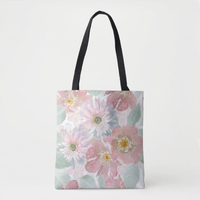 Tote Bag Aquarelle fleurs délicates. (Devant)