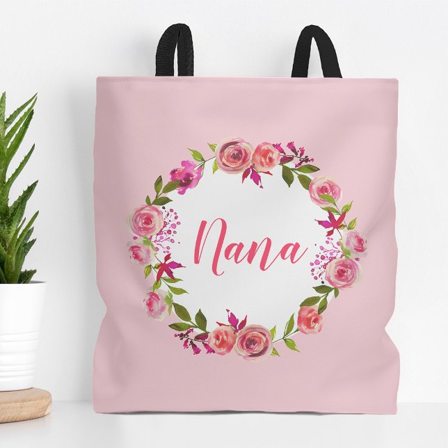 Tote Bag Aquarelle Floral Fête des Mères Cadeau photo pour  (Créateur téléchargé)