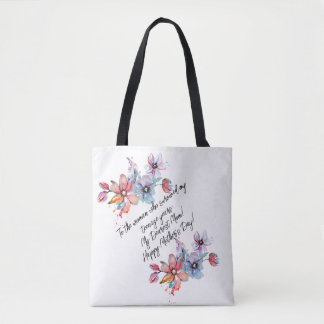 Tote Bag Aquarelle Floral Fête des Mères Design