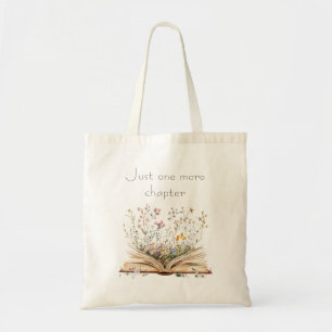 Tote Bag Aquarelle Floral Juste Un Chapitre De Plus Livre A