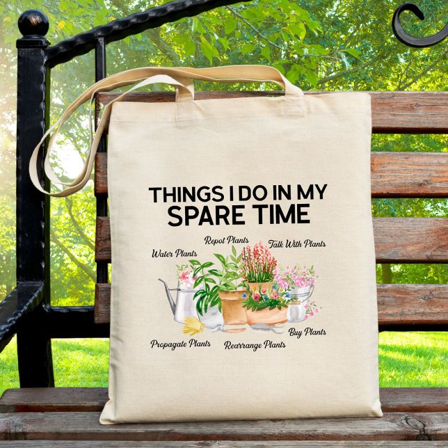 Tote Bag Aquarelle Floral Plante Funny Citation jardinage (In situ)
