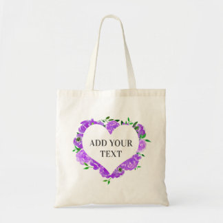 Tote Bag Aquarelle florale couronne de coeur