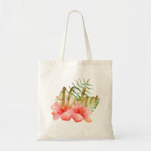 Tote Bag Aquarelle florale de ketmie tropicale de feuille
