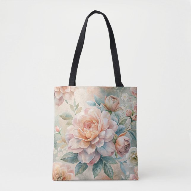 Tote Bag Aquarelle florale de teint délicate (Devant)