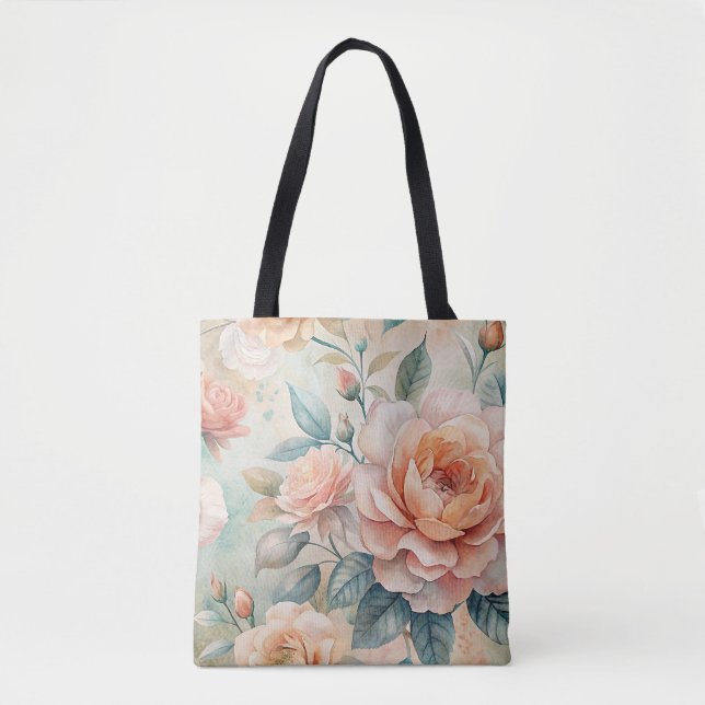 Tote Bag Aquarelle florale de teint délicate (Devant)