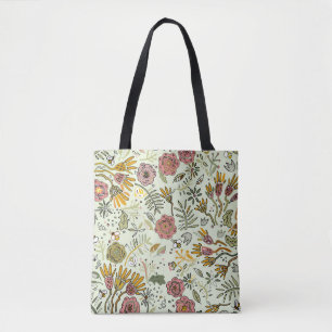 Tote Bag Aquarelle Florale Fleurs d'abeille Élégante Modern