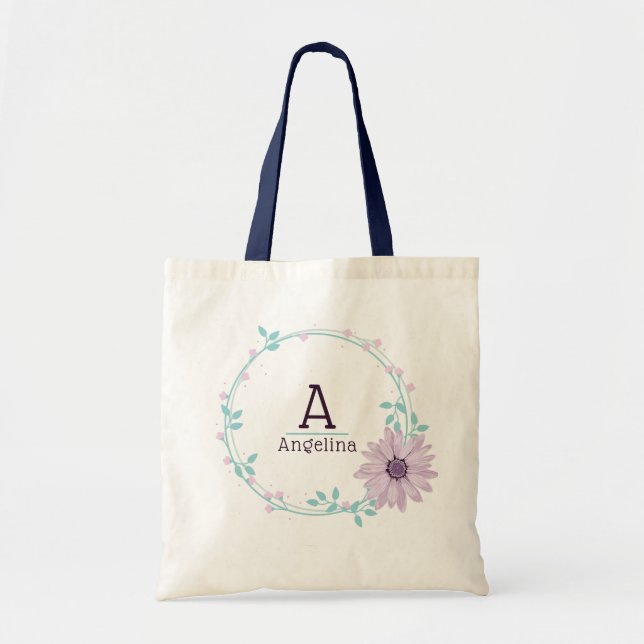 Tote Bag Aquarelle Florale Stylish Chic Moderne (Devant)