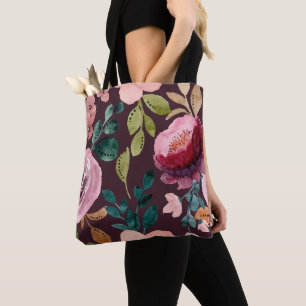 Tote Bag Aquarelle Florale Surface Motif-Fashion colorée