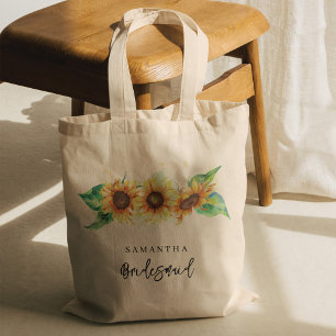 Tote Bag Aquarelle Florale Tournesol Sirène