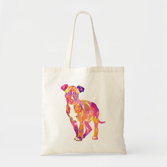 Tote Bag Aquarelle Fourre-tout d'art de bruit de chiot de (Devant)