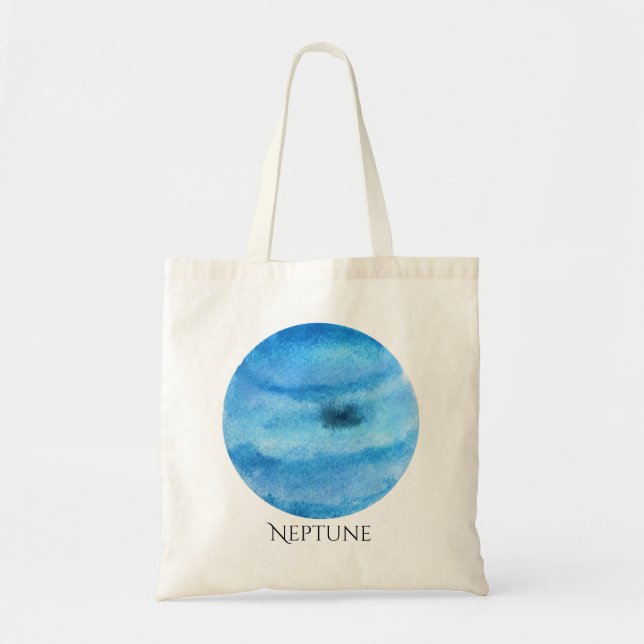 Tote Bag Aquarelle Fourre-tout de planète de Neptune (Devant)